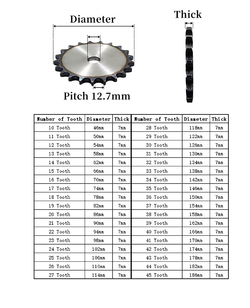 1 szt. 08b płaska zębatka łańc – Chain Sprocket Set recenzja i cena